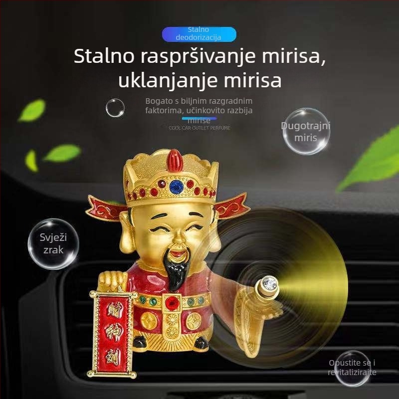 Automobilska aromaterapijska dekoracija s rotirajućim malim ventilatorom i klipom za izlaz zraka; opcije mirisa: ocean, limun, Osmanthus; Neto težina: 100