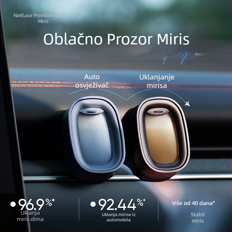 Automobilski parfem s metalnim držačem za zračne otvore; musk chypre / ocean miris; 50–100 ml (isparavanje 1–15 dana)