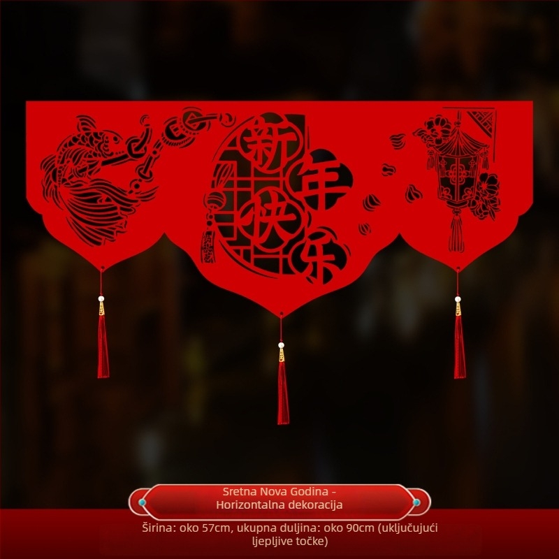 Vrata zavjesa za Proljetni festival – filc tkanina, trake, uzorak: zodijak/ crtanje/ tekst, rekvizit za uređenje prostora