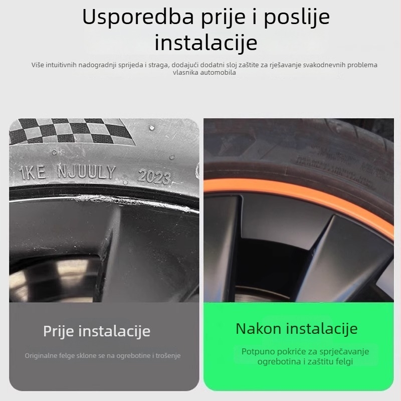 Zaštitni prsten kapice kotača Tesla Model Y, otporan na ogrebotine, modifikacija izgleda, plastika