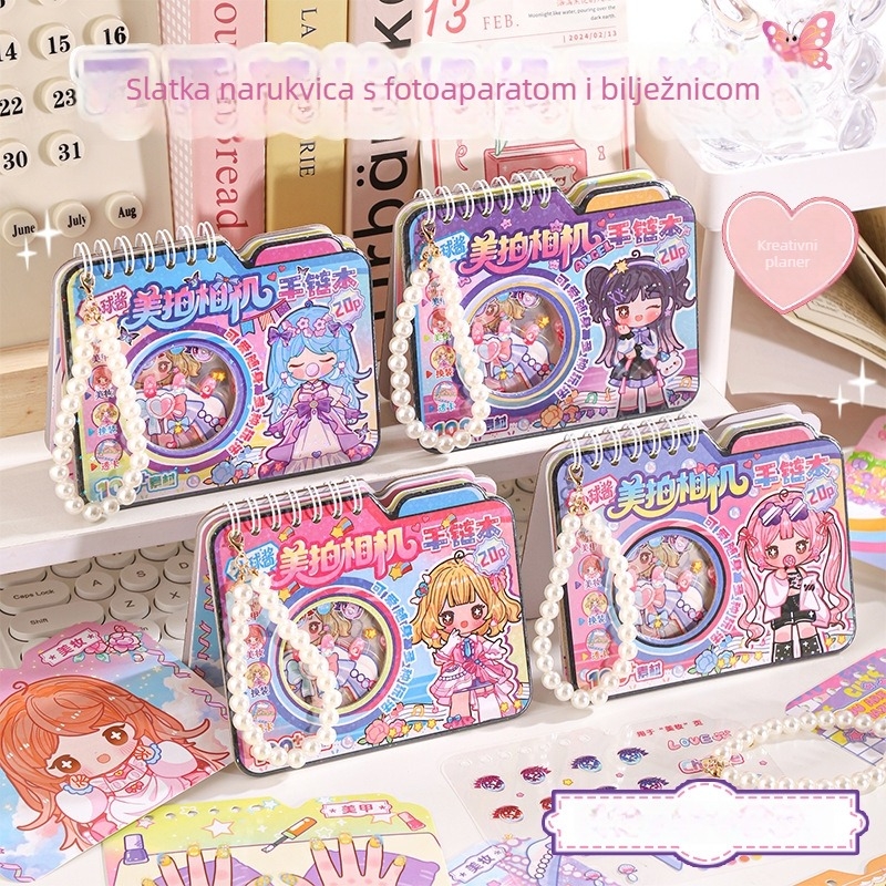 Bilježnica sa slatkim karikaturističkim stilom, spiralnim uvezom i papirnim omotom