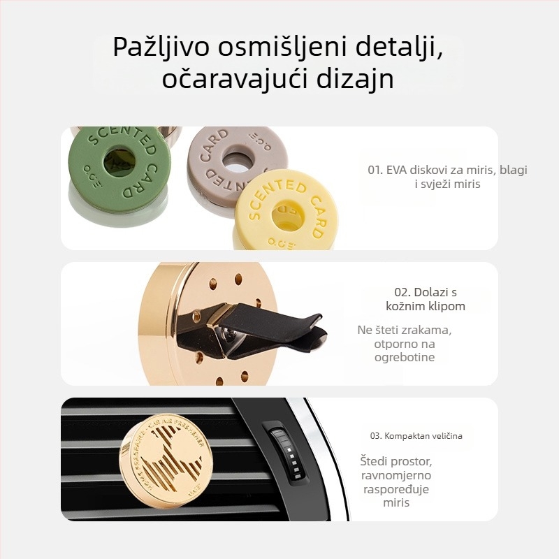 Auto osvježivač s metalnim držačem parfema, klipsom za ventilacijski otvor, cvjetni miris ljilana, isparavanje 31–60 dana, dekoracija i aromaterapija