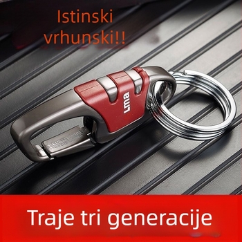 Kljucni lanac za auto od cinkove legure s dvostrukim prstenom – jednostavan moderni stil, etiketa za ključeve