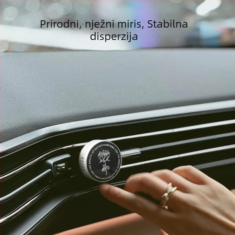 Automobilski aromaterapijski klip – metalni držač, miris cvjetni ili ocean, pod 5 ml, isparavanje 16-30 dana