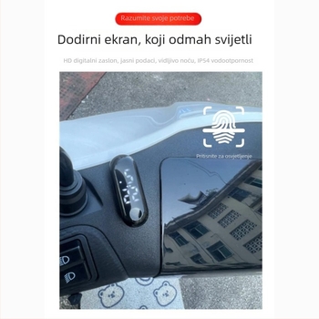 Motociklistički digitalni sat za električna vozila | ljepjivi nosač | 24-satni prikaz | model N1