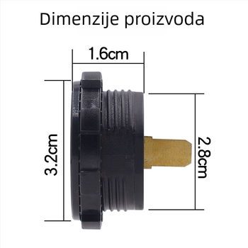 LED zaslon automobilski voltmetar, model ZH-668B, ABS, 12V, za automobile i motocikle