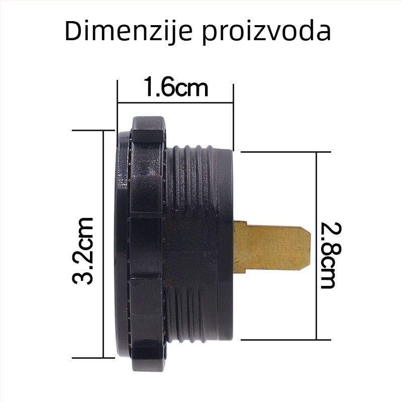 LED zaslon automobilski voltmetar, model ZH-668B, ABS, 12V, za automobile i motocikle