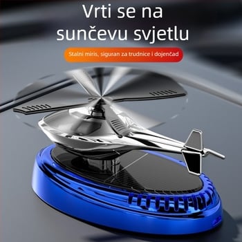 Auto aromaterapijski ukras i držač parfema — solarno napajan rotirajući avion za unutrašnjost, plastika, miris Ocean, neto zapremina ispod 5 ml, isparavanje 1–15 dana