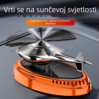 Auto aromaterapijski ukras i držač parfema — solarno napajan rotirajući avion za unutrašnjost, plastika, miris Ocean, neto zapremina ispod 5 ml, isparavanje 1–15 dana