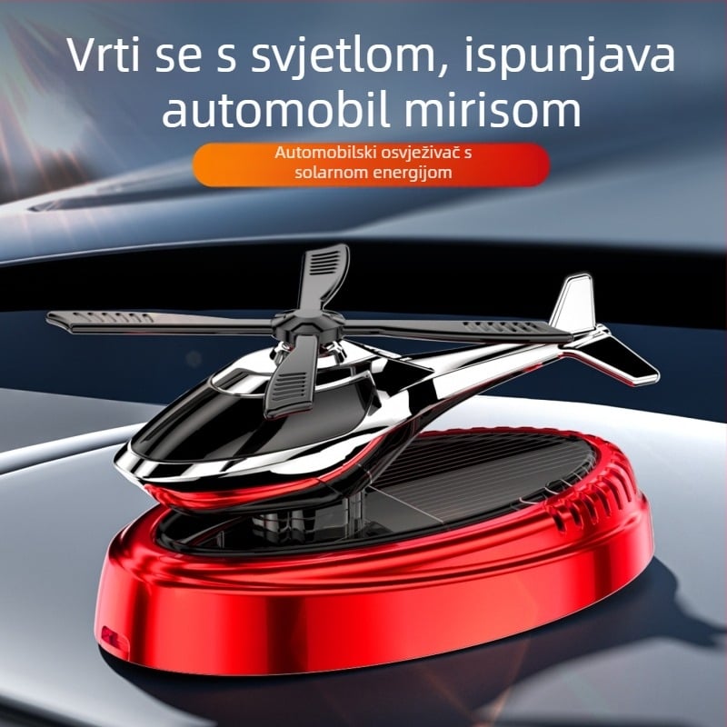 Auto aromaterapijski ukras i držač parfema — solarno napajan rotirajući avion za unutrašnjost, plastika, miris Ocean, neto zapremina ispod 5 ml, isparavanje 1–15 dana