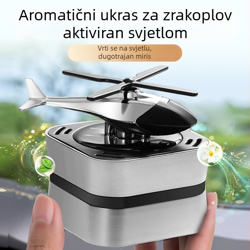 Automobilski osvježivač zraka sa solarnim napajanjem, okretna kvadratna baza i motivom aviona za unutrašnjost automobila