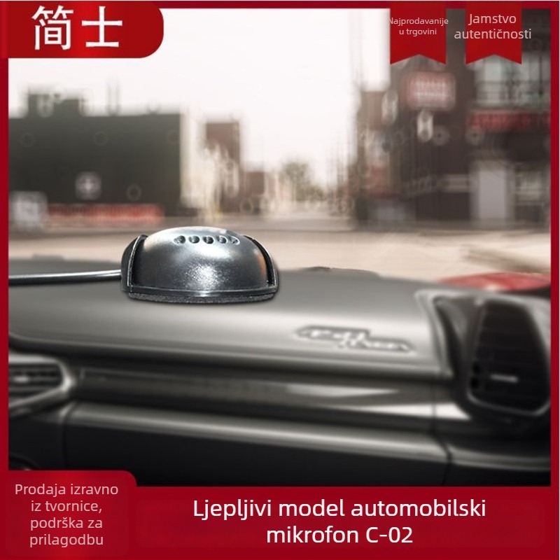 Auto Bluetooth mikrofon s ljepilnim držačem, kondenzatorski mikrofon, Bluetooth 2.1, raspon frekvencija 100 Hz–20 kHz, SNR ≥ 70 dB, kabel 3 m