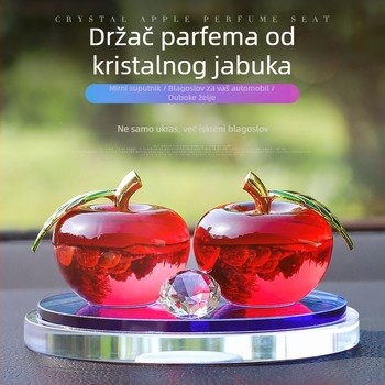 Premium kristalni držač automobilske mirisa s glatkom površinom — miris jabuke, ukras unutrašnjosti automobila