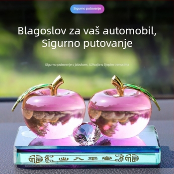Premium kristalni držač automobilske mirisa s glatkom površinom — miris jabuke, ukras unutrašnjosti automobila