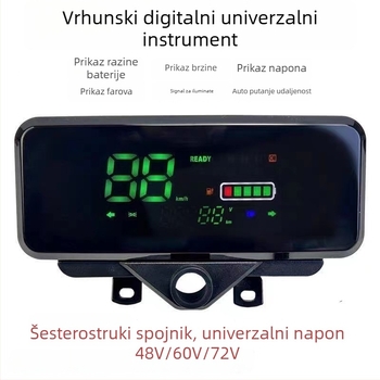 Dashboard za električni tricikl – univerzalni LCD instrument panel, digitalno plastično kućište, Xin Chuangling
