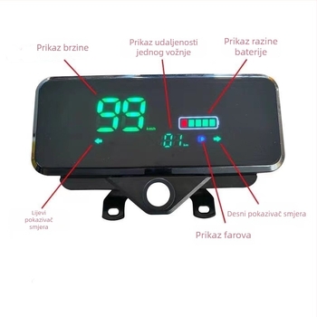 Dashboard za električni tricikl – univerzalni LCD instrument panel, digitalno plastično kućište, Xin Chuangling