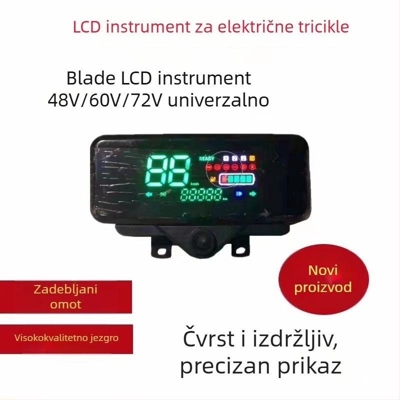 Dashboard za električni tricikl – univerzalni LCD instrument panel, digitalno plastično kućište, Xin Chuangling