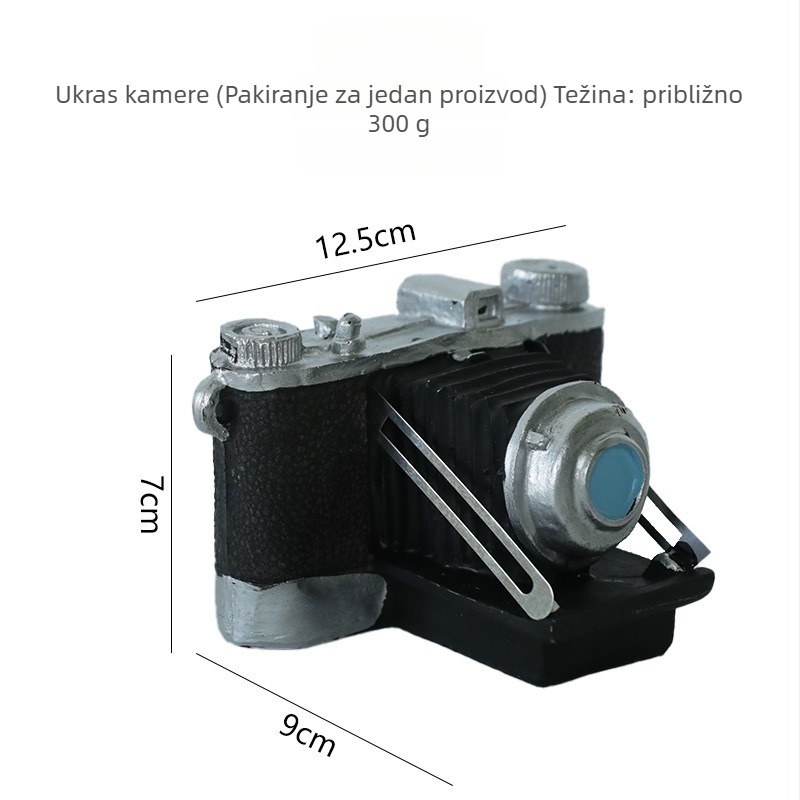 Dekorativna kamera od sintetičke smole – moderan minimalistički stil, marka Weiyang Famous, materijal: sintetička smola, proces izrade: brušenje, završna obrada: uklanjanje voska