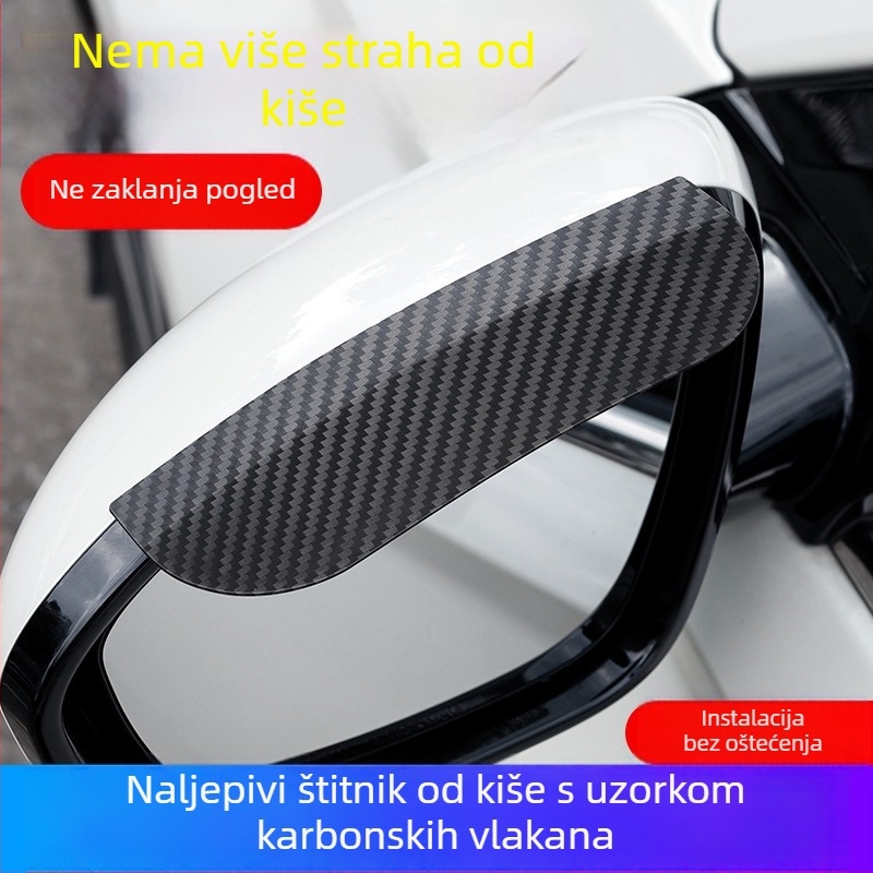 Kišna zaštita za auto retrovizor s teksturom karbonskih vlakana