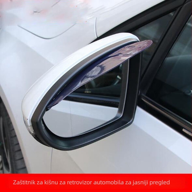 Zaštita od kiše za automobilsku retroviziju, PVC, ljepilo za ugradnju, univerzalna kompatibilnost, jedan par