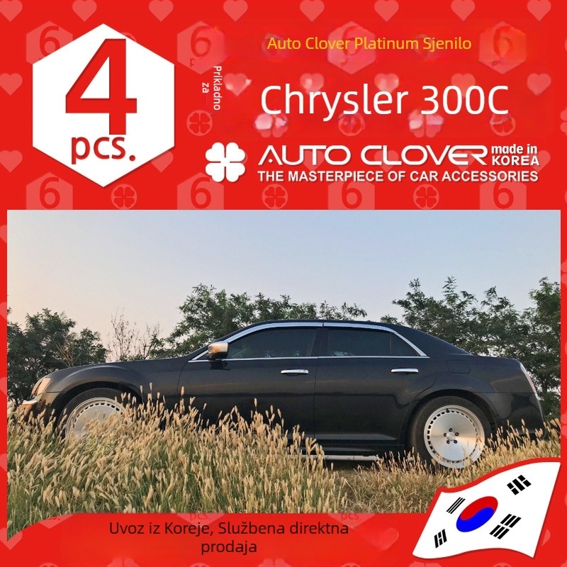 Zaštita kiše za Chrysler 300C — AUTO CLOVER, ABS, samoljepljiva montaža, 6 kom.