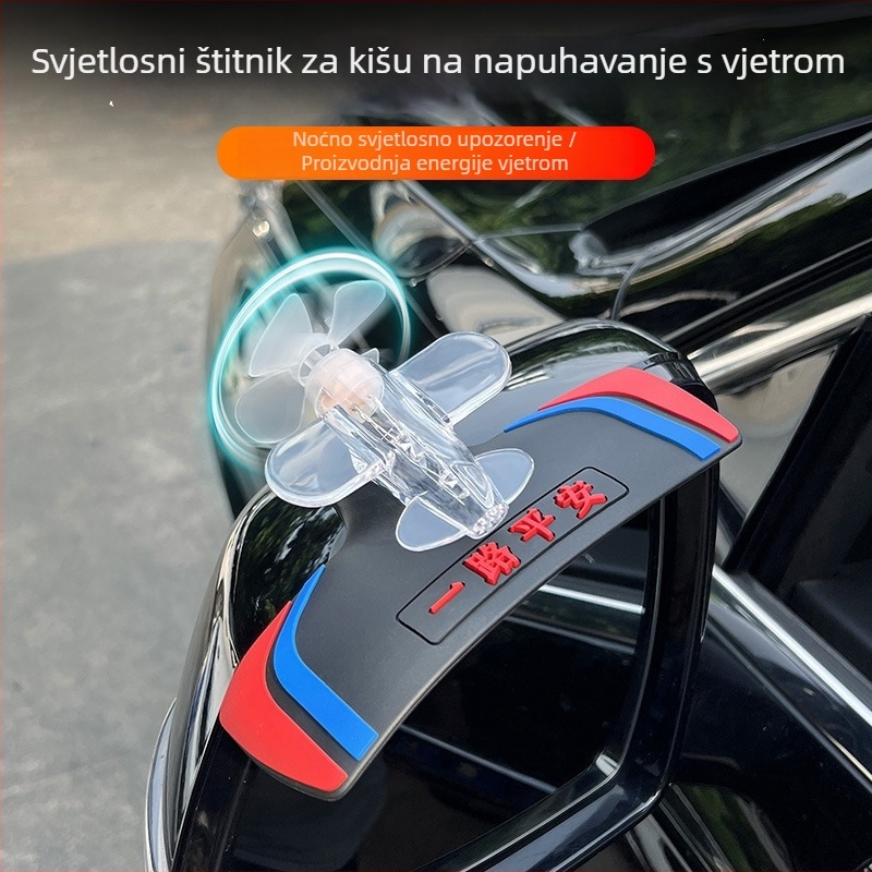 LED retrovizor s rain eyebrow LED osvjetljenjem, PET materijal, za automobile i motocikle