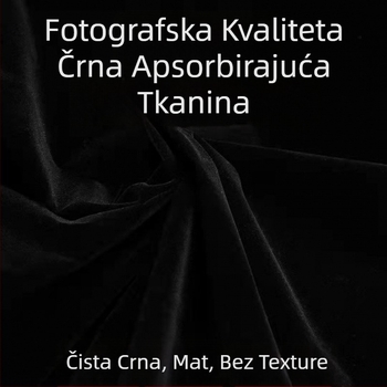 Crna baršunasta pozadinska tkanina za fotografiranje (Materijal: baršun; Vrsta pozadine: tkanina; Upotreba: fotografiranje)