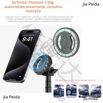 Magnetski auto držač za telefon s MagSafe, kuglična glava, 17 mm magnetska usisna glava
