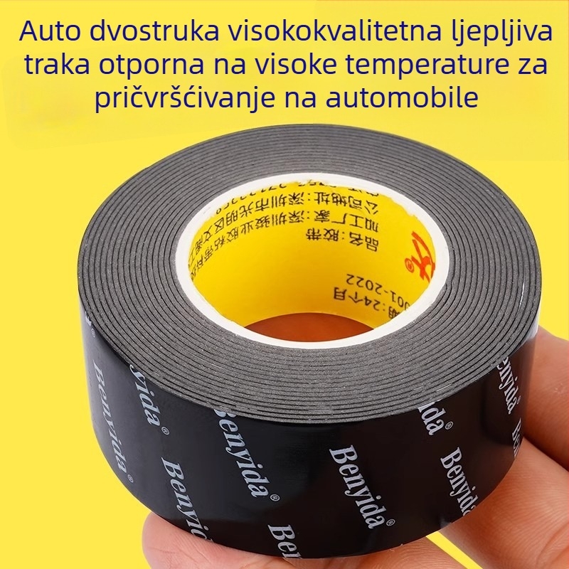 Automobilska dvostruka ljepljiva traka visoke viskoznosti, otporna na visoke temperature, vodootporna, za ugradnju stražnjeg krila, kišnog obrva i stražnje oznake; osnovni materijal: nano-film; marka: Yida.