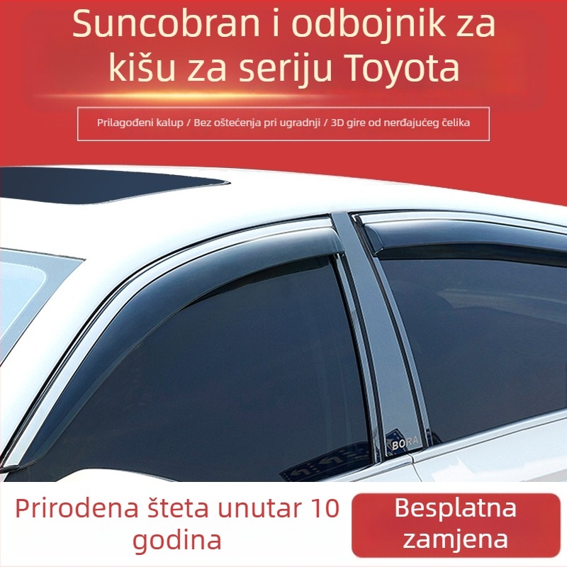 Kišni vizir za Toyota Prado, 4Runner, Prius, Land Cruiser – PVC, brend Bunk, prilagodljiva prerada