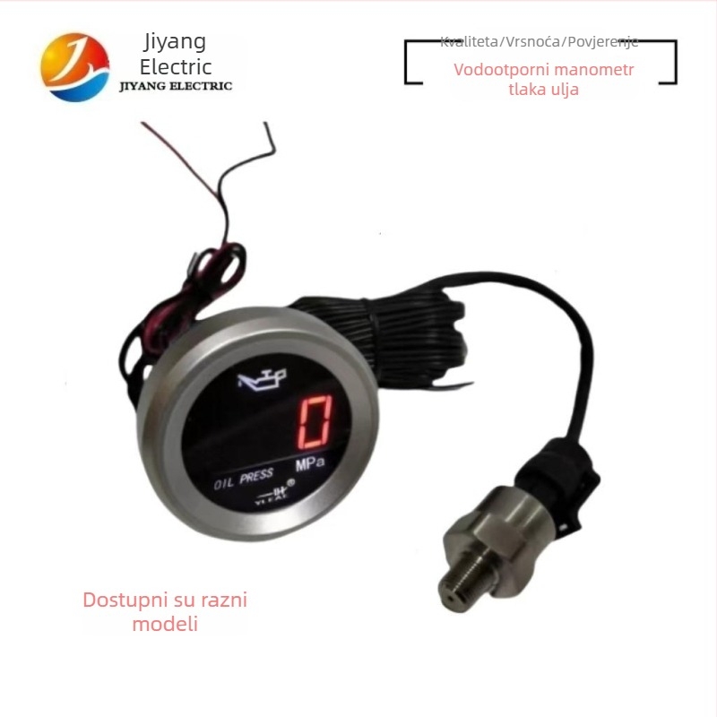 Skup mjernih instrumenata za motor: okrugli mjerač temperature vode, mjerač tlaka ulja, mjerač goriva s digitalnim zaslonom, model 1/8