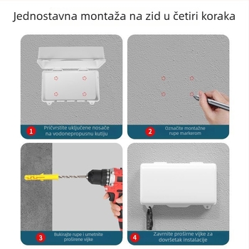 Vanjska vodootporna kutija za spojeve s kišnim pokrovom za EV punjenje, IP56, PC poklopac