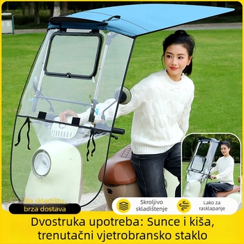 Sklopivi kišni nadstrešak za električni motocikl; Materijal: Oxford tkanina; Podrijetlo: Zhejiang; Uvoz: Ne