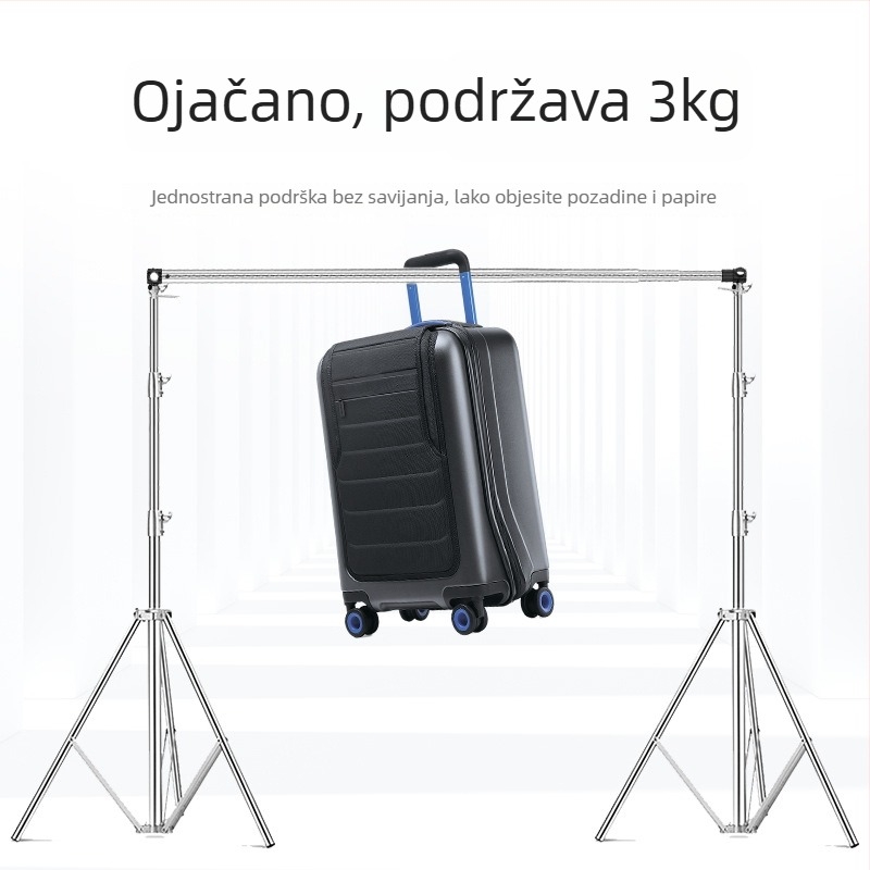 Stalak za pozadinu za fotografiju proizvoda od nehrđajućeg čelika, teleskopski, Lei photo, težina 1,4 kg