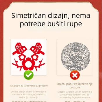 Godina zmije – Prozorska papirnata izrez dekoracija – Kineskog stila DIY set, ispisani papir, OPP vrećica, Xingmei