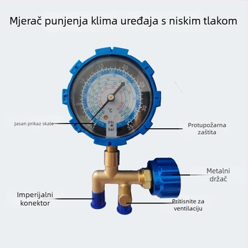 Točan tlakomer visokog tlaka, model 478, navoja priključak, za automobilsko AC rashladno sredstvo, marka Zhiou