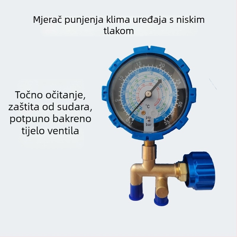 Točan tlakomer visokog tlaka, model 478, navoja priključak, za automobilsko AC rashladno sredstvo, marka Zhiou