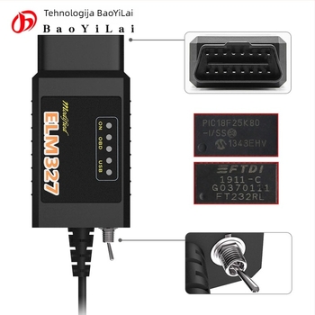 OBD-II USB dijagnostički kabel ELM327 za Ford Focus – FT232RL, FoCCCus model, 9–16V, 20–80°C