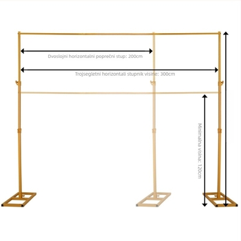 Stalak za pozadinu od kovanog željeza, kvadratni luk, teleskopski, za krajinsku fotografiju – 8 kg, Shenghui