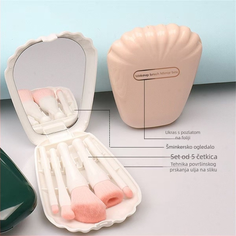 Set četkica za šminkanje – 5 komada, najlonske dlake, plastične drške, u kutiji