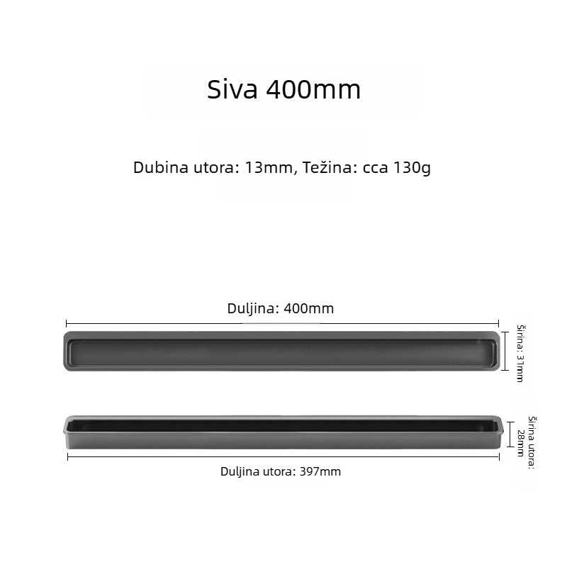 Skrivena aluminijska ručka za ormariće i klizna vrata — DP13001; aluminijska legura; anodizirani završni sloj