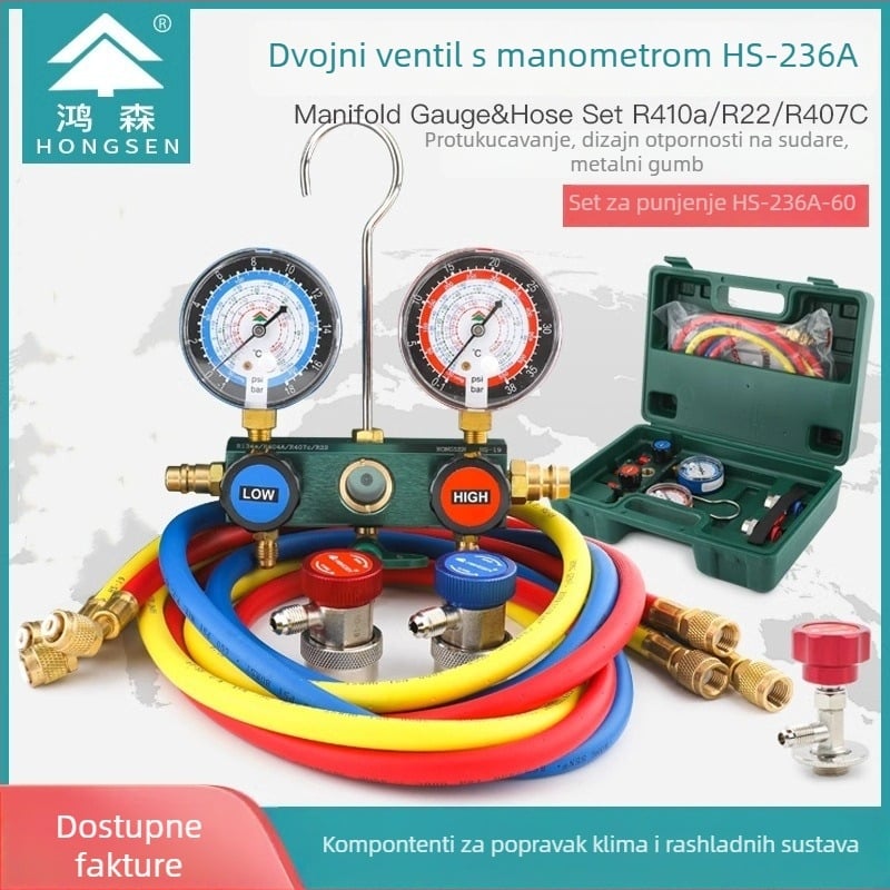 Diaphragma tlakometar za automobilni rashladni sustav HS-236A-60, raspon mjerenja 3.8, točnost 1.6, izravno spajanje
