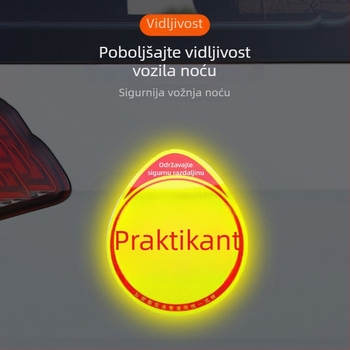 Auto naljepnice s laserskim refleksom, samoljepljive, bez usisavanja, za početnike vozače, širina 24, duljina 16, materijal papir