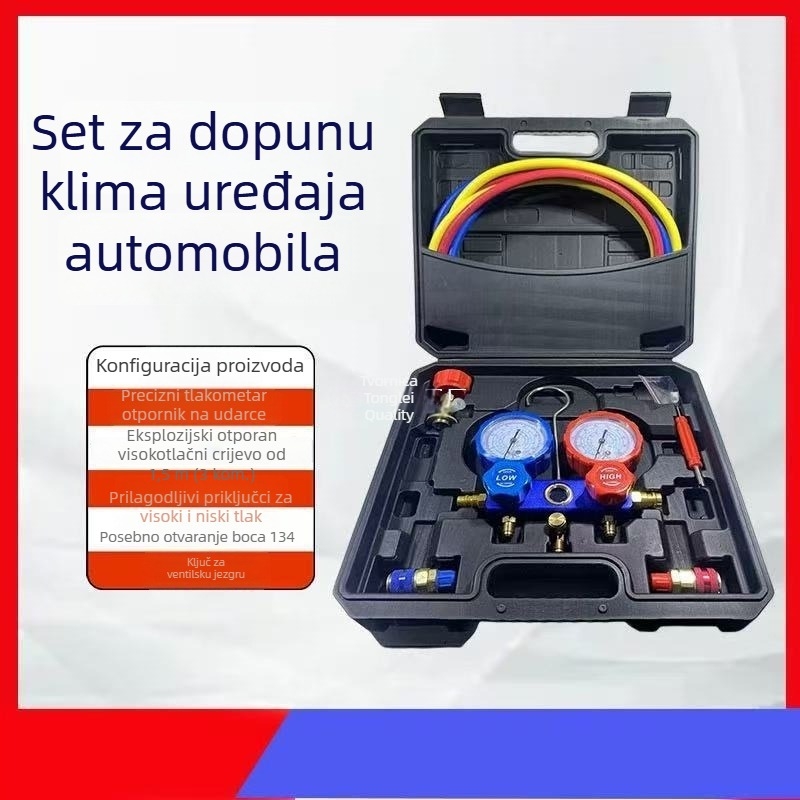 Manometar za klimatizaciju za rashladno sredstvo R134A, raspon 35-55 MPa, preciznost 0,1, navojno povezivanje 11 mm