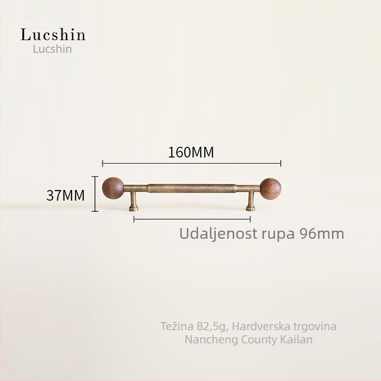 Mosazna ručka za ormar i ladicu, lijevana tehnikom die casting, retro stil