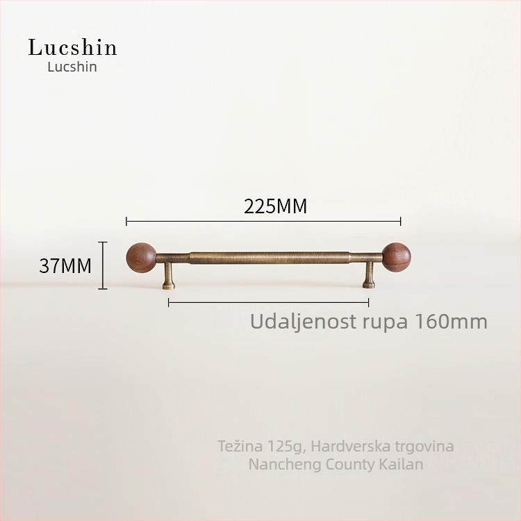 Mosazna ručka za ormar i ladicu, lijevana tehnikom die casting, retro stil
