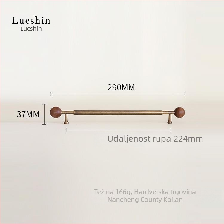 Mosazna ručka za ormar i ladicu, lijevana tehnikom die casting, retro stil