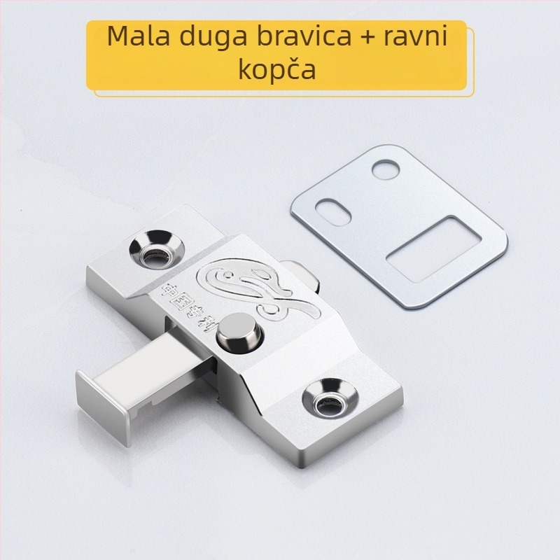 Klizna vrata brava sa debelim opružnim šipkom, univerzalna kompatibilnost, srednji sigurnosni lokot, model 985