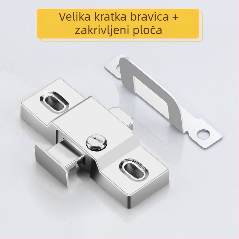 Klizna vrata brava sa debelim opružnim šipkom, univerzalna kompatibilnost, srednji sigurnosni lokot, model 985