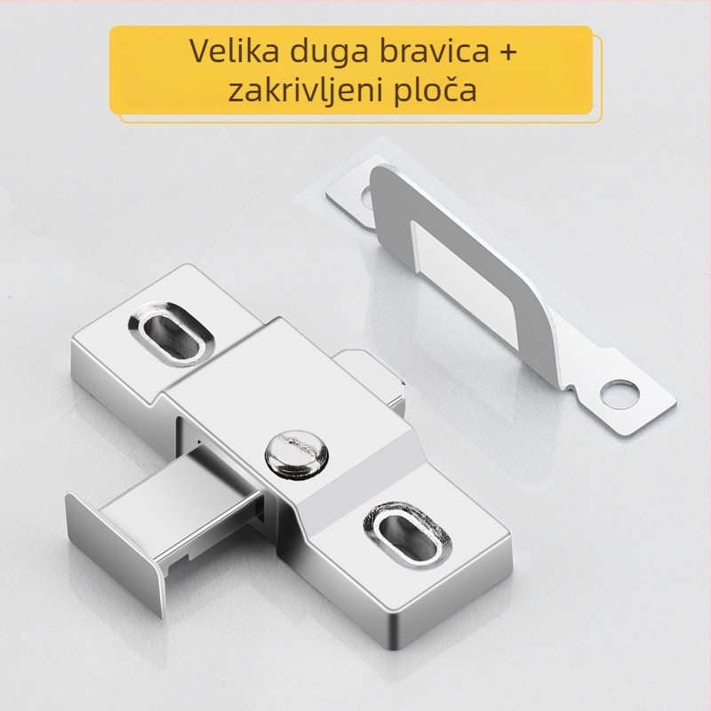 Klizna vrata brava sa debelim opružnim šipkom, univerzalna kompatibilnost, srednji sigurnosni lokot, model 985